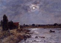 Boudin, Eugene - The Banks of the Touques - Moonlight